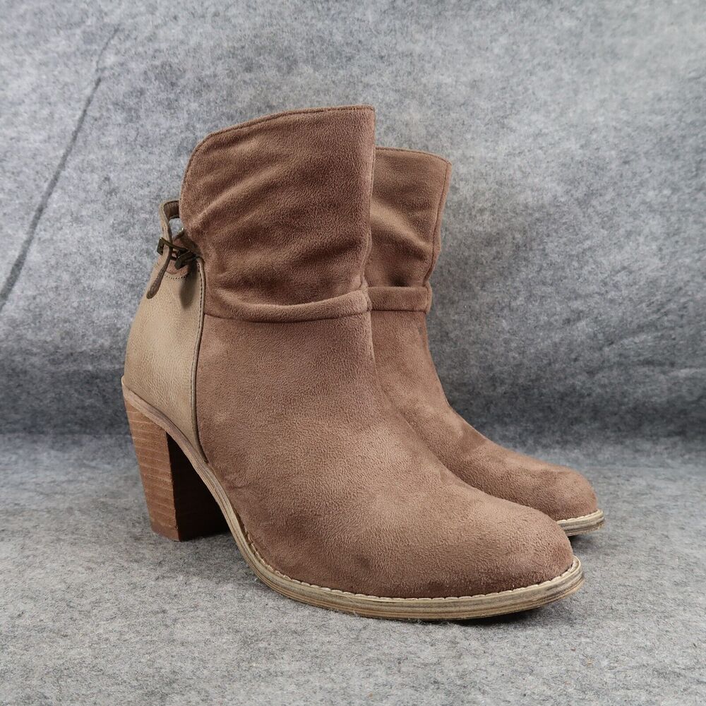 Rebels Shoes Womens 9 Bootie Fashion Block Heel Lifestyle Classic Slouchy Brown